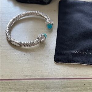 David Yurman blue topaz:diamond cable bracelet 7mm gorgeous bought never wore